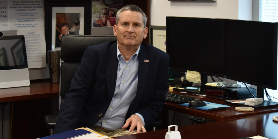 J. Scott Cameron, president of the National Intelligence University, eagerly awaits the final steps this weekend that will mark years of work and preparation as the university officially transitions from the Defense Intelligence Agency to the Office of the Director of National Intelligence.  Photo courtesy of National Intelligence University