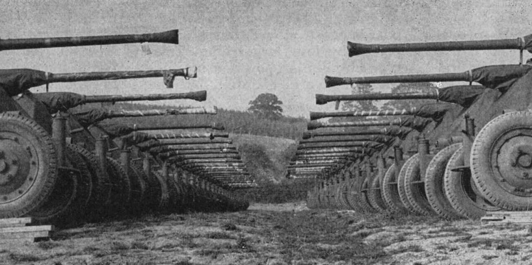 One of the reasons AFCEA formed was to ensure that the technology partnerships that started during World War II would continue, ensuring preparedness in the future. In this historic photograph from the September 1946 issue of SIGNALS, anti-aircraft guns await movement to action in England. Read the first issue of AFCEA’s official publication at https://signal.afcea.org/SIGNAL1946