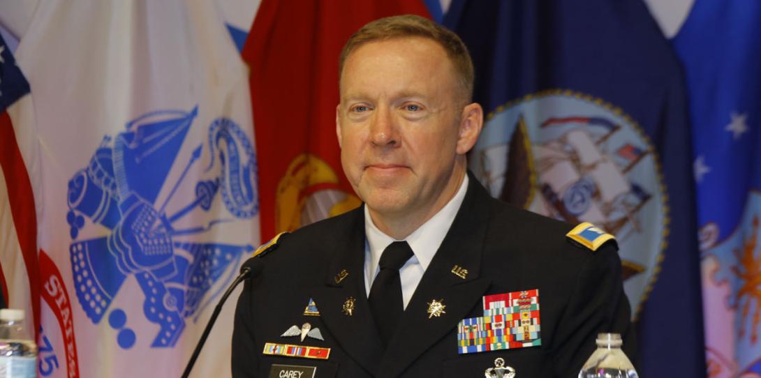 Col. Casimir Carey, USA, director, Intelligence, J-2, JFHQ-DODIN, participates in a panel at DCOS.