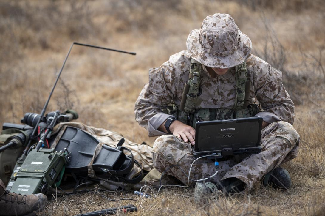A naval special warfare operator establishes a communications connection during a training session at the Naval Special Warfare Center. All aspects of the Navy, including special operations, will feel the effects of the information warfare advances being incorporated by Naval Information Forces. U.S. Navy photo