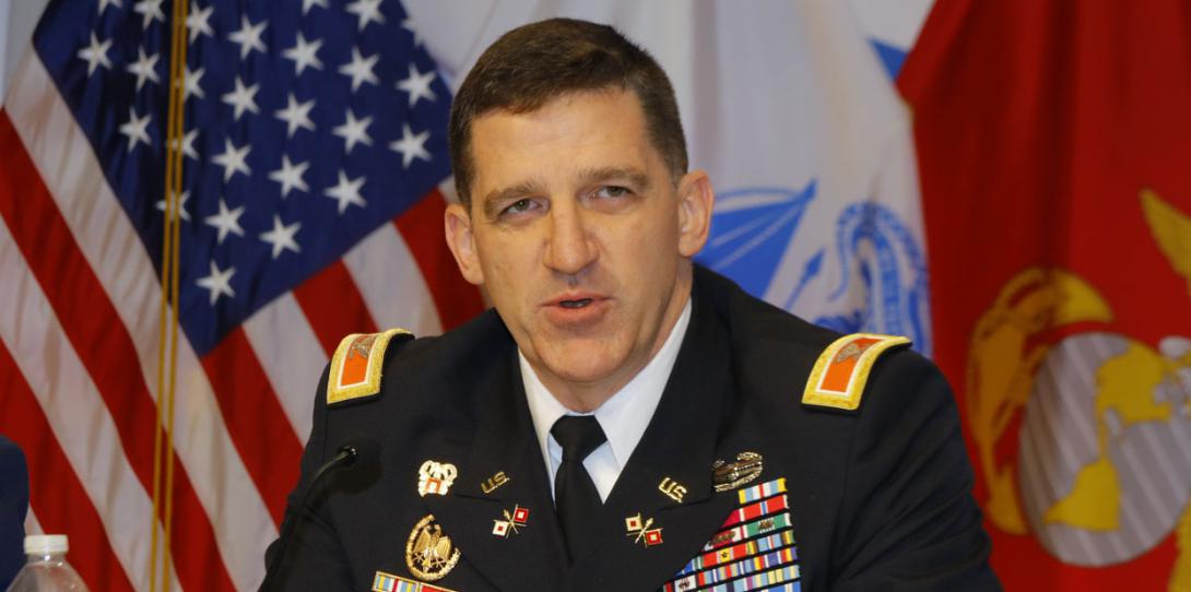 Col. Paul Craft, USA, J-3, director of operations, JFHQ-DODIN, discusses integration of defense networks at DCOS.