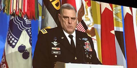 Gen. Mark A. Milley, USA, chief of staff of the Army, speaks at CyConUS 2017.