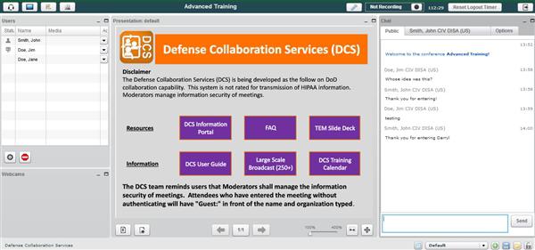 DISA's photo illustration of its new online collaboration tool for secure web conferencing. 