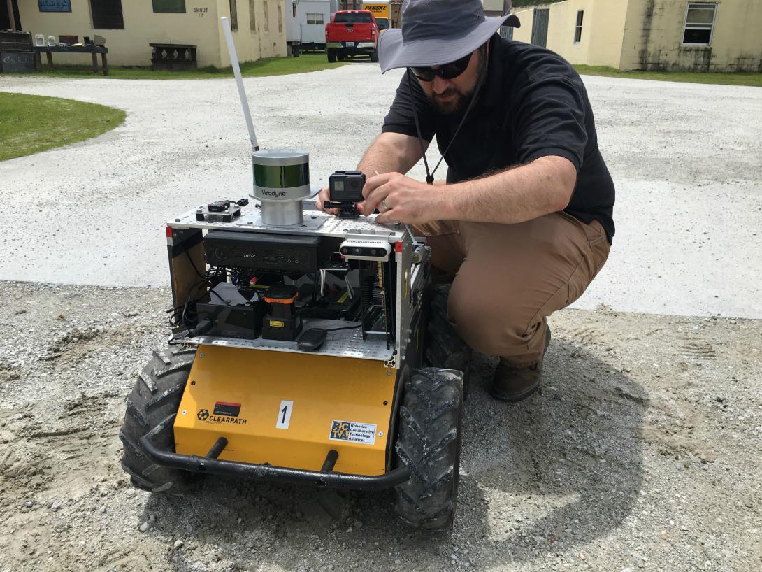 The Marine Corps’ Camp Lejeune base in Jacksonville, North Carolina, and its military operations in urban terrain facility, or MOUT, provides an ideal setting for Army Research Lab Robotocist John Rogers to test robot-human interaction.  CCDC ARL