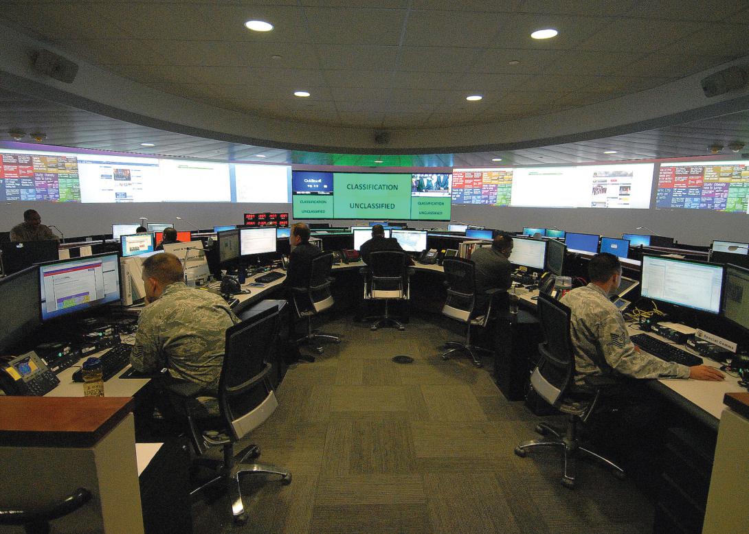 The Defense Information Systems Agency command center at Fort Meade, Maryland, in 2013.