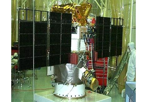 The tri-agency managed Deep Space Climate Observatory (DSCOVR) satellite in the cleanroom for inspection. With funding from Congress in the fiscal 2014 appropriations, it is slated to launch in January.