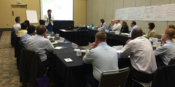 Keynote speaker Lt. Gen. Susan Lawrence, USA (Ret.), delivers a presentation at the Leadership Forum held in June at the Defensive Cyber Operations Symposium in Baltimore.