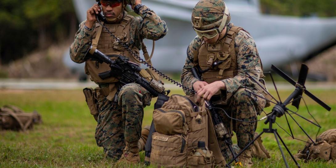 A pair of Marines establishes a communications network while participating in mass casualty response training in Okinawa. Advanced HF radio connectivity may see its first broad use in the Indo-Pacific region in humanitarian assistance, disaster relief operations. U.S. Marine Corps photo