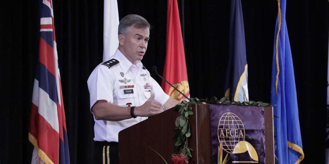 Lt. Gen. Bryan P. Fenton, USA, deputy commander, U.S. Pacific Command, speaks at TechNet Asia-Pacific.