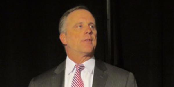 Chip Fulghum, deputy under secretary for management, DHS, addresses attendees at the AFCEA Homeland Security Conference.