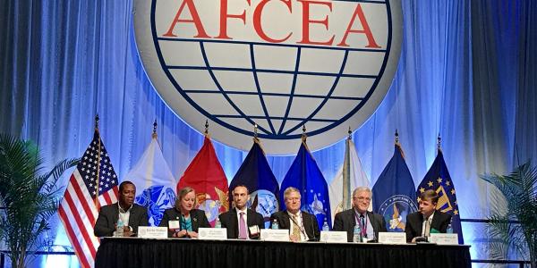 Panelists discuss cybersecurity at AFCEA's Defensive Cyber Operations Symposium.