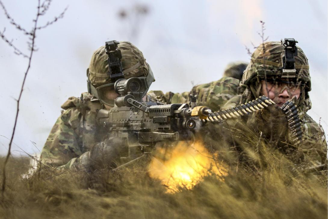 U.S. Army soldiers engage targets during a live-fire exercise in Lithuania. The Tactical Computing Environment program seeks to provide warfighters with an unprecedented degree of situational awareness, essentially eliminating battlefield surprises.