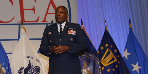 Making his last appearance at an AFCEA event as the director of the Defense Information Systems Agency, Lt. Gen. Ronnie D. Hawkins Jr., USAF, emphasizes that cyber is a weapon system.