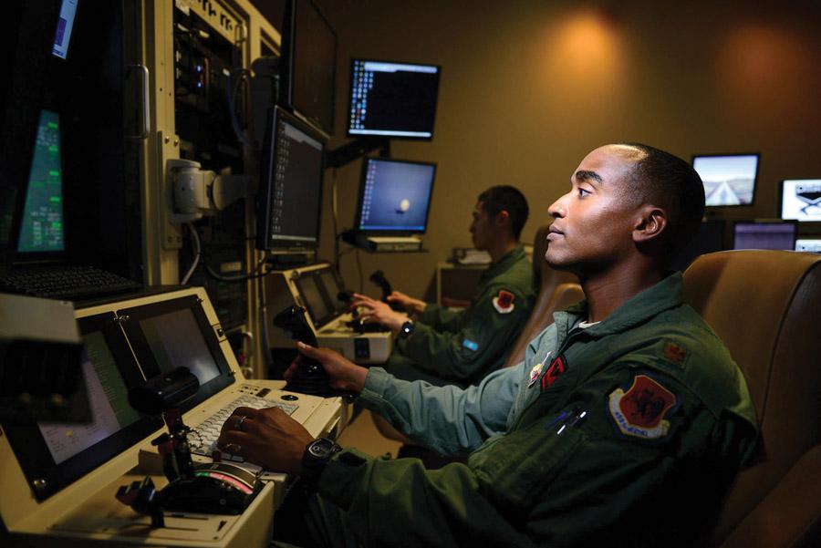 A 432nd Aircraft Maintenance Squadron MQ-9 Reaper pilot controls an aircraft from Creech Air Force Base, Nevada. The zero trust weapons architecture is being reviewed within DISA, the National Security Agency, U.S. Cyber Command, and the office of the Defense Department chief information officer, and may be made available to all of the department components. Credit: U.S. Air Force photo by Staff Sgt. Vernon Young Jr.