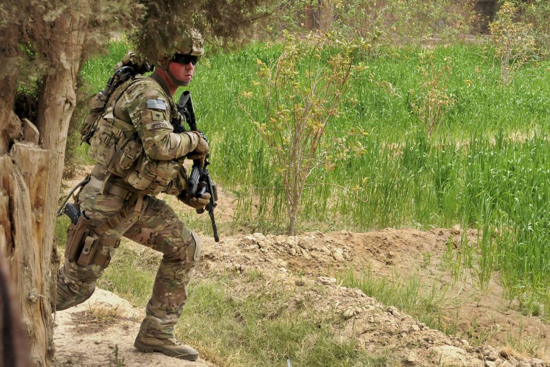 A U.S. Army soldier provides security during a mission in Farah City, Afghanistan. Researchers in the United States and United Kingdom have identified gaps between ISR data provided by technology and the ability of individual soldiers to use that data in a battlefield environment.