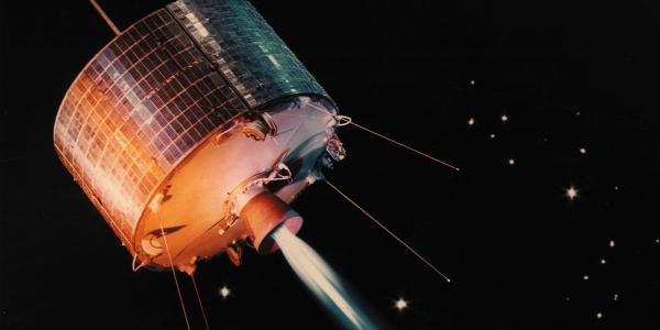 NASA’s development of new communications satellites began in 1960 based on the theory that placing them in a geosynchronous orbit would keep the satellites in the same area of the sky relative to the rotating Earth. Just 17 months later, NASA launched Syncom I, but the satellite stopped sending signals a few seconds before it reached its final orbit and was soon replaced by Syncom II.  NASA