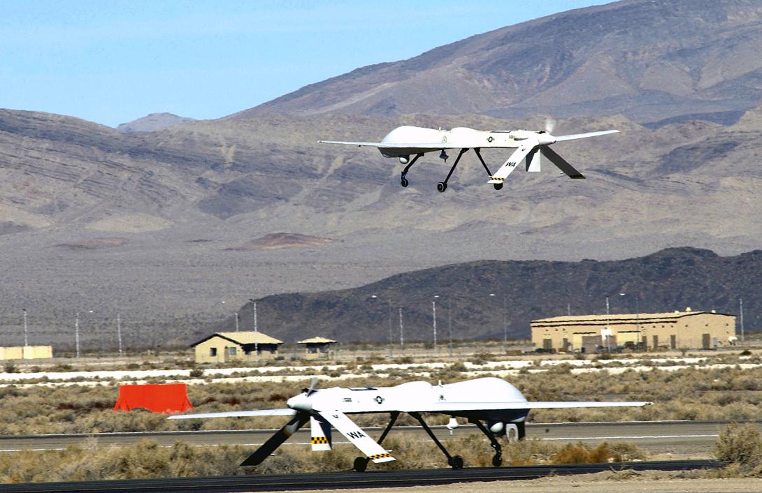 An MQ-1 Predator takes off from Creech Air Force Base, Nevada, during the first operational test of the latest upgrade to the Predator. Nations that use drones tout their pinpoint accuracy as one way to limit civilian casualties, while terrorist and insurgent groups targeted by the unmanned systems highlight those civilian casualties to question the use of drone strikes.