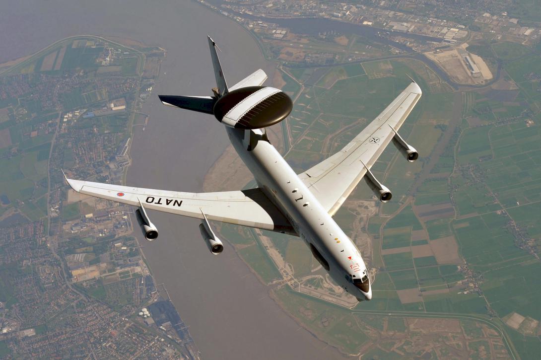 A fleet of Airborne Warning and Control System (AWACS) aircraft financed through NATO benefits the entire alliance. The cooperative effort might serve as a model for future programs to beef up air and space power capabilities.