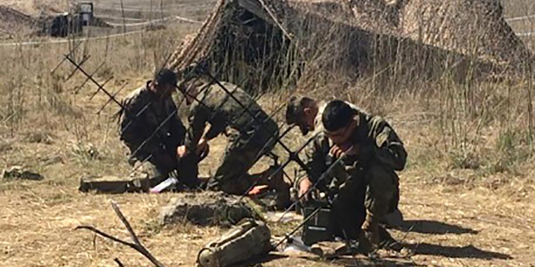 Marines from the 1st Marine Division test out the Mobile User Objective System at a Field User Evaluation in Camp Pendleton, California. MUOS is a satellite communication system that uses commercial cell phone technology on the battlefield. Marine Corps Systems Command will begin fielding MUOS in the fourth quarter of 2018. Credit: U.S. Marine Corps photo by Eddie Young