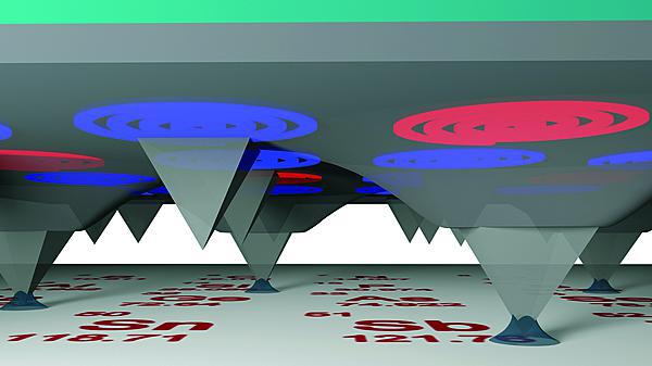 A digital micromirror device functions as a light-based desktop nanofabrication. A mirror array directs light to the back of each pyramidal probe in a massive array, allowing the light to be funneled down each probe to a nanoscale aperture at each tip. The system allows the performance of near- or far-field optical lithography on a massive scale.