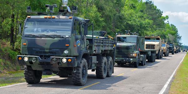 U.S. Army soldiers will receive supplies delivered by semiautonomous trucks during operational training in October at Fort Bliss in El Paso, Texas. The experiment is considered a major step forward for autonomous vehicle leader-follower technology.