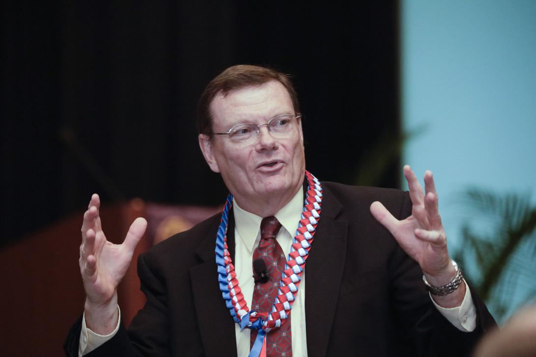 Terry Halvorsen, Defense Department chief information officer, warned during the AFCEA TechNet Asia-Pacific conference in Honolulu that cracking down too severely on the insider threat has a downside. Photo by Bob Goodwin