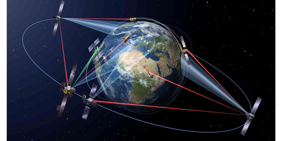 Airbus' SpaceDataHighway system, which the company refers to as the world’s first ‘optical fibre in the sky’ employs laser communications technology, a rising capability. Credit: Airbus