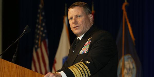 Adm. William E. Gortney, USN, commander of the U.S. Northern Command and commander of the North American Aerospace Defense Command, compares the recent postwar defense budget cuts with previous reductions during West 2015.
