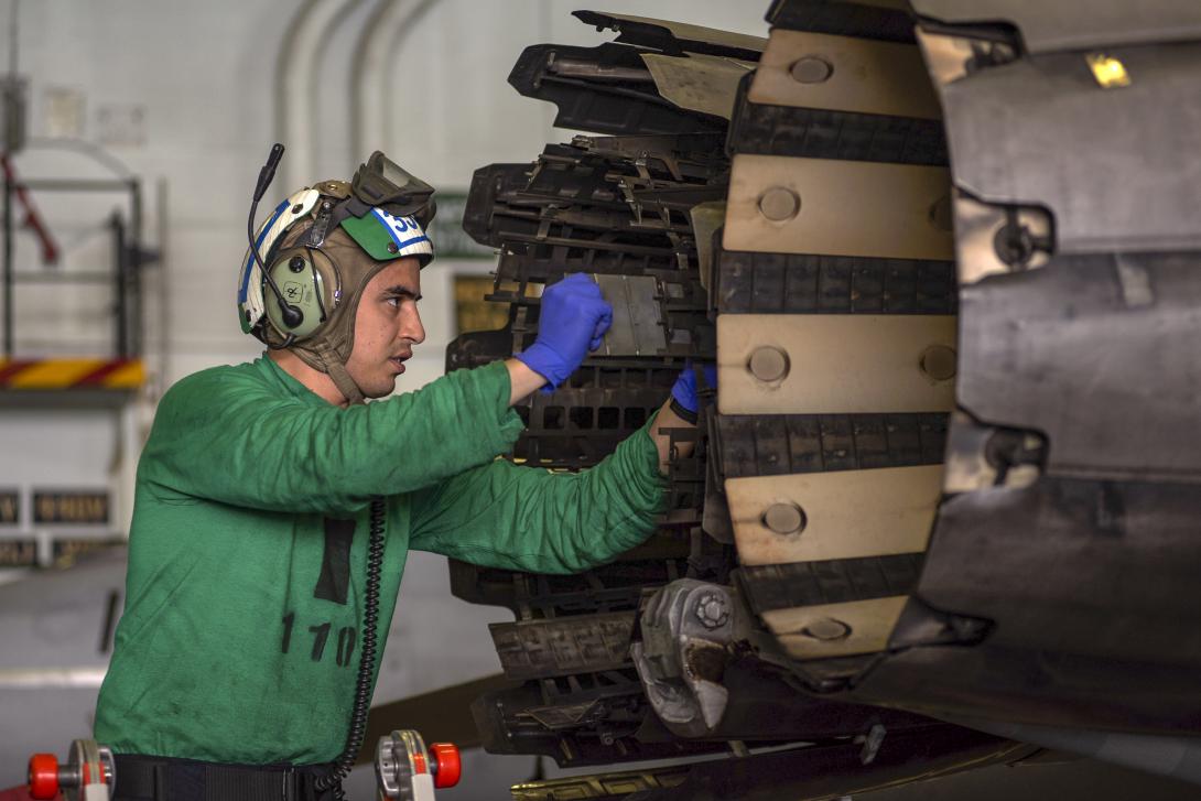 NAVAIR is using the SIMBA Chain blockchain platform to electronically and automatically manage the ordering, tracking and status of aircraft parts for its F-18 fleet. The system also automatically makes payments to suppliers, replacing what is currently a labor-intensive process of filling out paper forms and then manually entering the data into a database.  U.S. Department of Defense photo