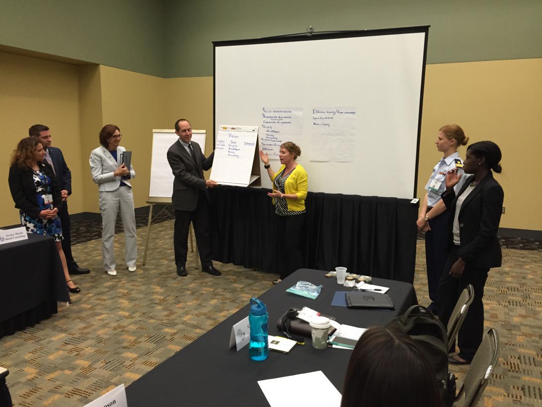 Leadership Forum participants present the results of their personal philosophy of leadership exercise to the class.
