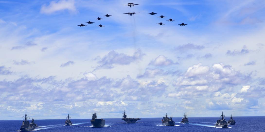 U.S., Australian and Japanese forces participate in a trilateral exercise dedicated to a free and open Pacific. These and other nations are worried about China's aggression in the wake of the Middle Kingdom reneging on its 50-year promise of economic and political autonomy to Hong Kong. Credit: U.S. Navy photo