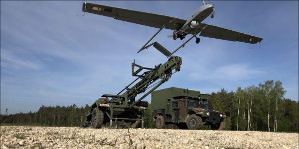 U.S. soldiers assigned to the Regimental Engineer Squadron, 2nd Cavalry Regiment, launch the RQ-7 Shadow, an American unmanned aerial vehicle (UAV), in Rose Barracks, Germany, in May 2020. The service relies heavily on UAVs to provide surveillance and reconnaissance support for warfighters and, as such, needs future power capabilities for longer UAV flights.  U.S. Army photo by Maj. John Ambelang