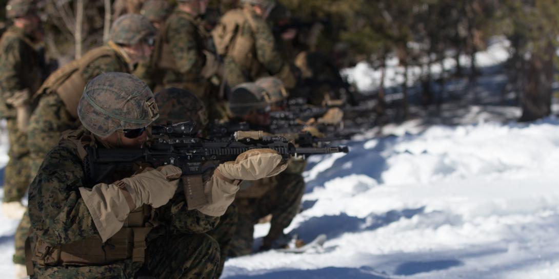 U.S. Marines with 3rd Battalion, 6th Marine Regiment, 2nd Marine Division conduct live fire range training in cold weather conditions at the Marine Corps Mountain Warfare Training Center, in Bridgeport, California, in preparation for their deployment to Norway's high north above the Arctic circle. Credit: USMC photo by Lance Cpl. Jacqueline Parsons