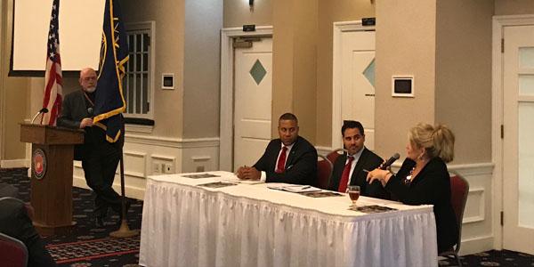 Cyber experts (l-r) Ray Letteer, Will Bush, Jean-Paul Bergeaux and Lisa Lee, discuss the risks of Internet of Things devices during AFCEA Quantico-Potomac’s Annual Cyber Security Panel event on October 31 at Marine Corps Base Quantico.