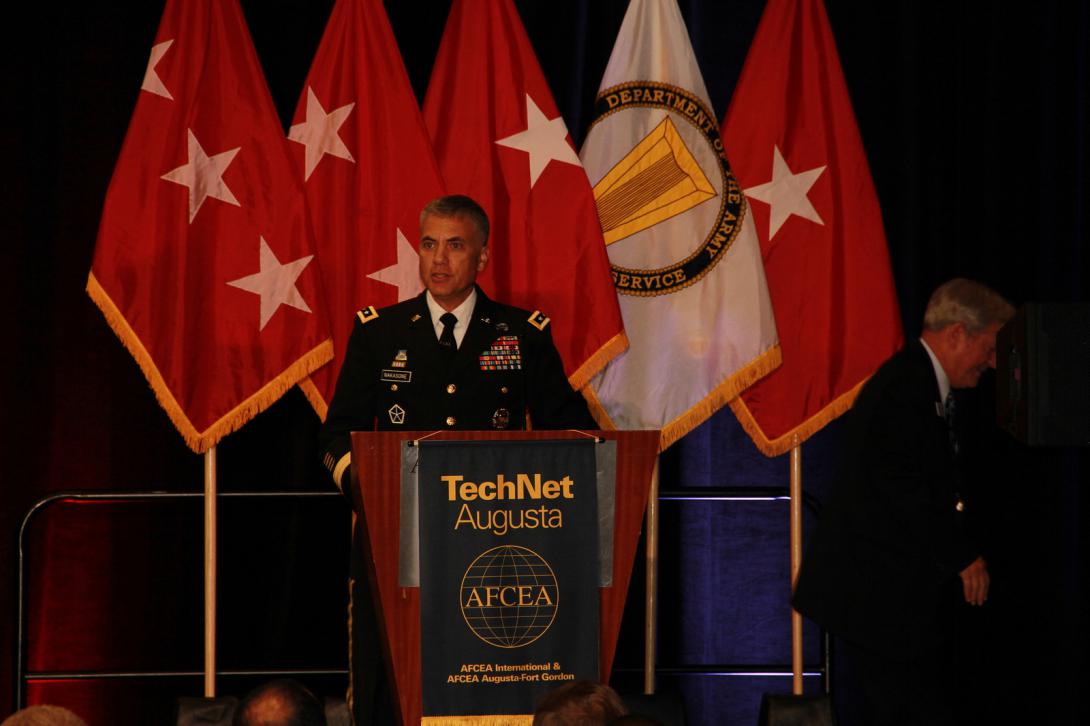 Speaking at TechNet Augusta 2017, Lt. Gen. Paul Nakasone, USA, commanding general, U.S. Army Cyber Command, said the multidomain battlefield of the future will include more robots, unmanned convoys and pilotless ships and aircraft as well as cyber and other transformational capabilities.