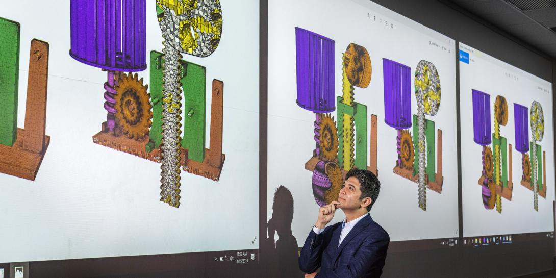 Sandia National Laboratories computer scientist Mohamed Ebeida worked with a team to create VoroCrust, a software that creates meshes using polyhedral cells rather than tetrahedral and hexahedral cells. Photo by Randy Montoya