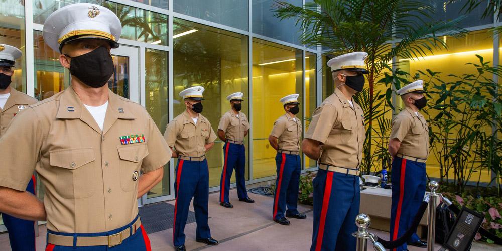 U.S. Marines assigned to the Defense POW/MIA Accounting Agency stand in formation during a Marine Corps ceremony held on Joint Base Pearl Harbor-Hickam, Hawaii, last November. The U.S. Marine Corps’ new doctrine on information is meant to reach Marines of all levels about the importance of harnessing and protection information in modern day warfighting. Credit: U.S. Marine Corps Photo by Sgt. Jacqueline Clifford