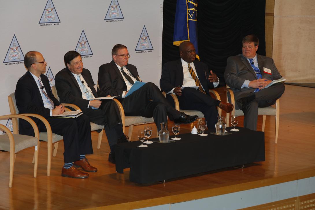 Panelists at the Mobile Tech Summit in Washington, D.C., on March 1 discuss the importance of better managing spectrum as wireless technologies consume the resource at high rates. Photo by Mike Carpenter