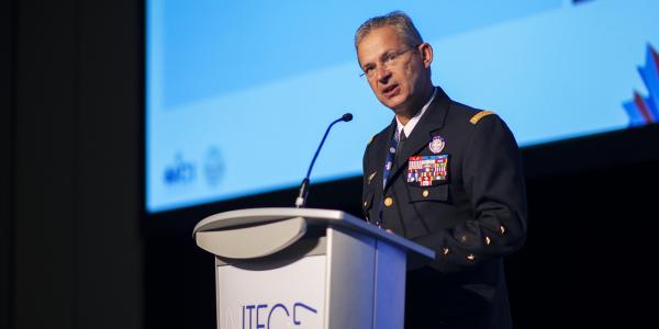 NATO’s Supreme Allied Commander Transformation, Gen. Denis Mercier, FRAF, discusses the importance of interoperability among member nations at NITEC 2017 in Ottawa, Ontario.