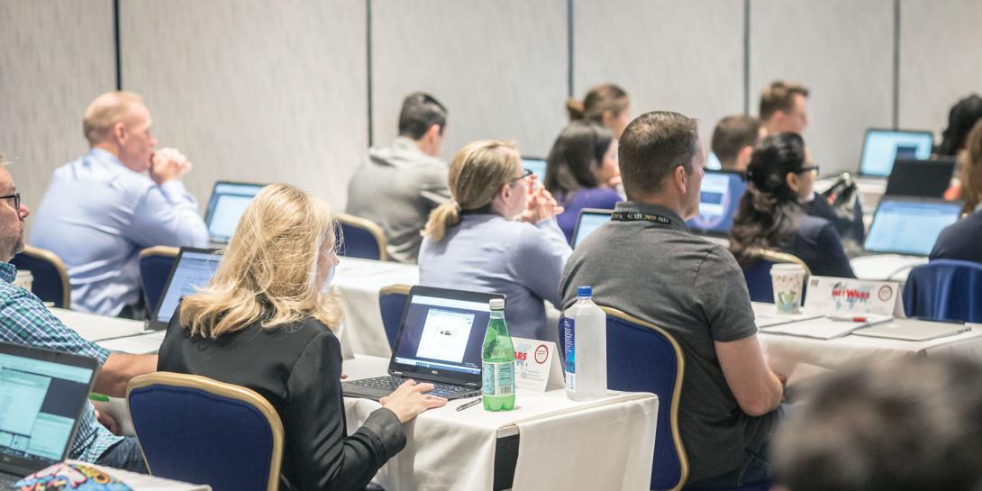 The first week of Federal Cybersecurity Reskilling Academy (FCRA) coursework takes place at U.S. Department of Education headquarters, where students are immersed in the SANS CyberStart Essentials course. Credit: Denis Largeron