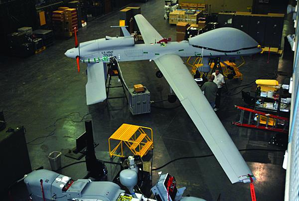 U.S. Army systems engineers conduct hardware in the loop testing on a Gray Eagle unmanned aircraft. The Army is partnering with universities through Memorandums of Understanding to give students the knowledge and experience necessary to contribute to the unmanned aircraft systems (UAS) field in the future.