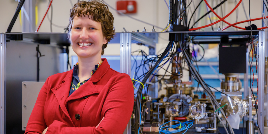 Sandia National Laboratories physicist Susan Clark leads the team that built the Quantum Scientific Computing Open User Testbed. The ion-based quantum computer was made for outside researchers to use.  Photo by Bret Latter