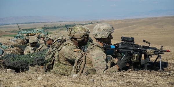 U.S. soldiers stand by for firing orders during exercise Agile Spirit 19 near Tbilisi, Georgia. A global threat picture vastly different from the one during the war on terrorism has compelled the Defense Intelligence Agency to revamp its technology base to serve greater levels of decision makers and warfighters.  U.S. Army photo