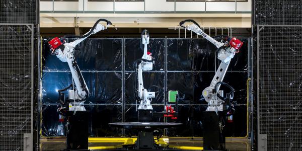 The Oak Ridge National Laboratory (ORNL) MedUSA additive manufacturing machine incorporates large-scale 3D printing to build and finish components simultaneously. This and other systems the laboratory is working on are part of an effort to advance the state of the art in U.S. manufacturing technologies.  Oak Ridge National Laboratory, U.S. Department of Energy