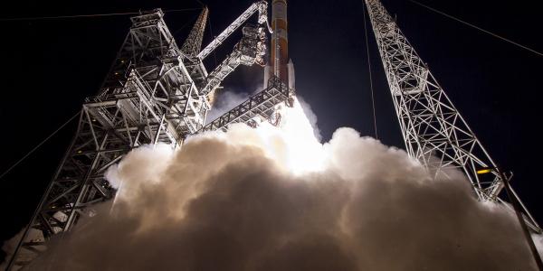 A Delta IV rocket carrying the WGS-9 satellite lifts off from Cape Canaveral Air Force Station in Florida. International partners receive proportional access to bandwidth based on their financial contribution to the satellite in what could be a harbinger of future tactical military satellite communications (MILSATCOM) programs.