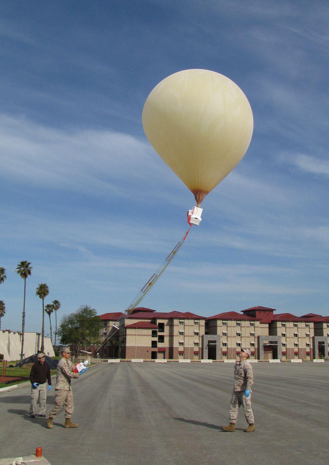 Soldiers launch a Combat Skysat balloon carrying a payload into the upper atmosphere. The Army SMDC is exploring a range of technologies to provide high-altitude communications and surveillance for weeks at a time.  U.S. Army photo