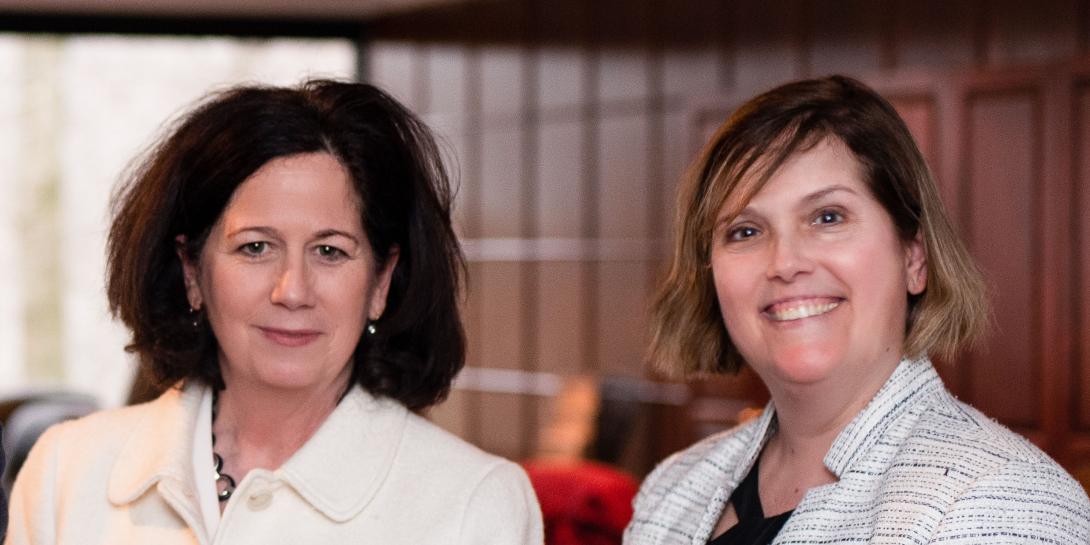 Lori Gillen (l) and Sandra Clifford of the Small Business Administration laud its All Small Mentor-Protégé Program (ASMPP). Photo by Elizabeth Moon