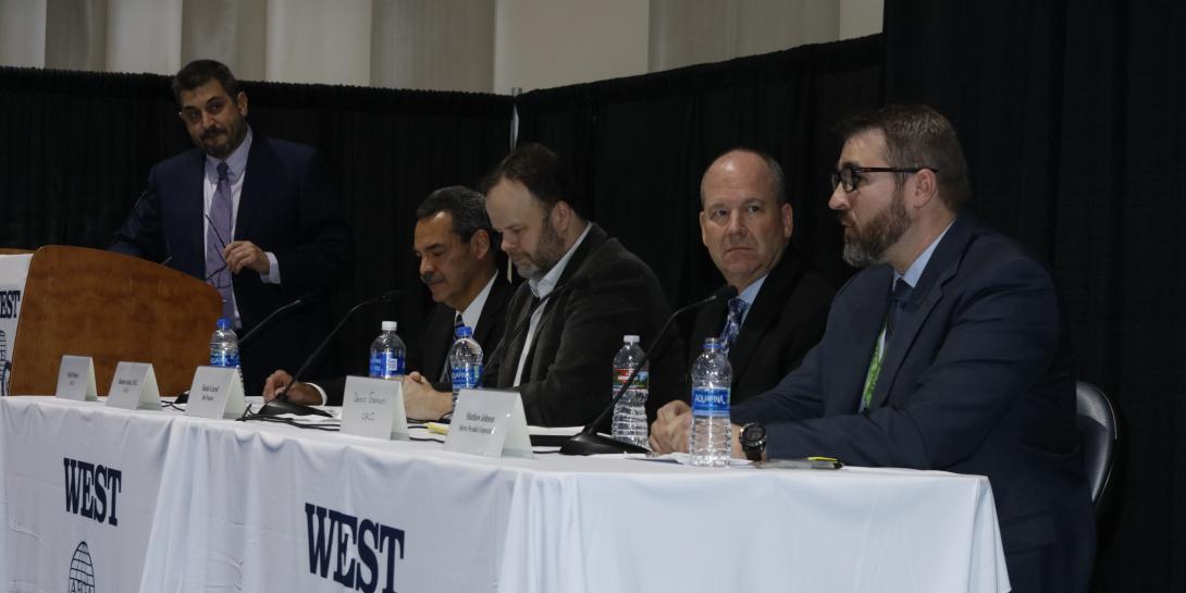 A panel of industry experts explore the hows and whats of the technology future at WEST 2022. Photo by Michael Carpenter