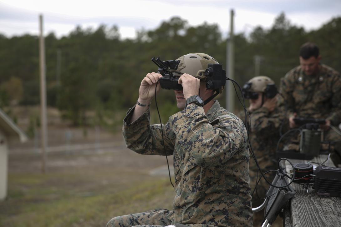 U.S. Marines test Microsoft’s HoloLens during a training exercise to strengthen small unit-decision making. The technology provides Marines a visual overlay on the range so they can simulate calling for fire without using any live rounds.