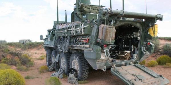 Soldiers use a Stryker vehicle integrated with Warfighter Information Network-Tactical (WIN-T) Increment 2 Soldier Network Extension capability to extend radio networks and provide advanced network communications at the tactical edge.